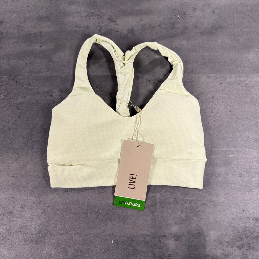 Live! Sports Bra S Flowstate Sport Tex Green Lime Strappy Medium Impact Brazil